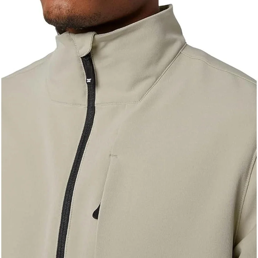 32 Degrees Heat Mens Softshell Jacket Tan Beige Full Zip Mock Neck Size Medium